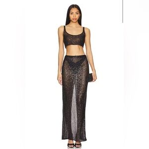 NBD Shanti Maxi Skirt and Top (Set) in Black